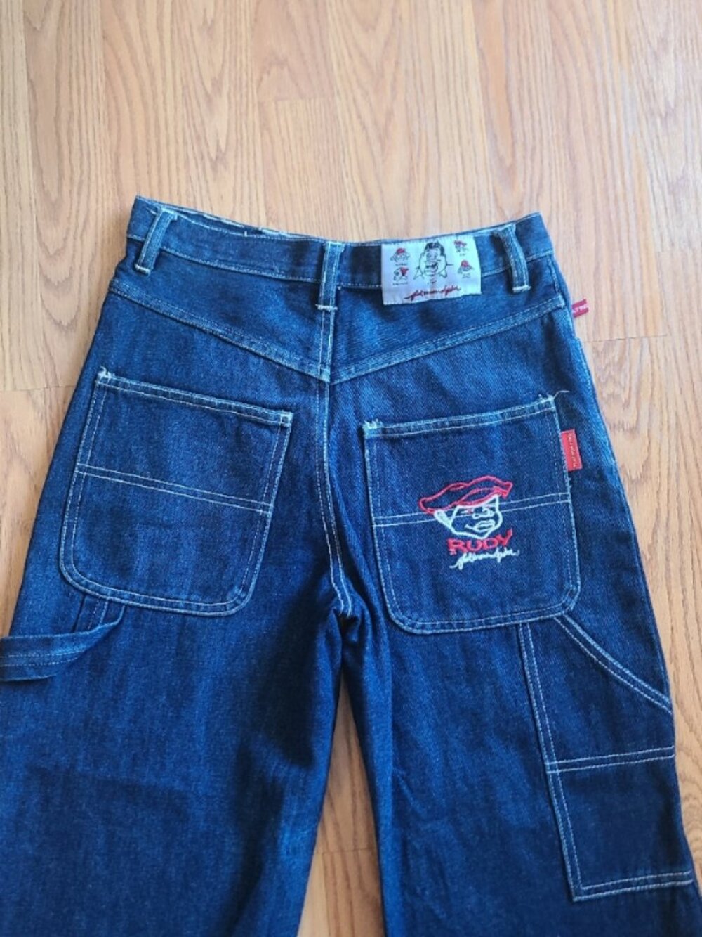 VINTAGE 90s Y2K PLATINUM FUBU FAT ALBERT RUDY CARPENTER UTILITY JEANS waist 28"